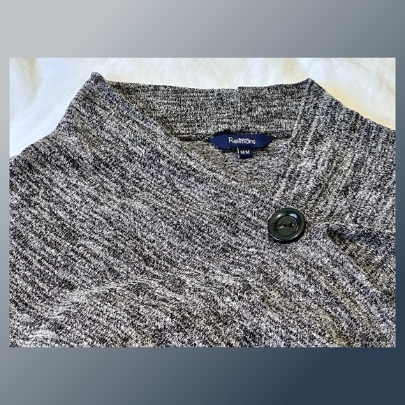 Reitmans Asymmetrical salt & pepper Cardigan size med EUC! S/F - Picture 6 of 10